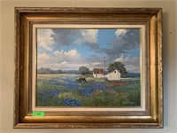 ORIG BLUEBONNET PAINTING BY GERALD LUBECH LISTED