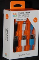 Tech & Go 3 pack FAST Charging Cable 3ft iPhone iP