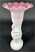 Beautiful Fenton Peach Blow Hand Vase