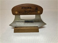 Wood Handle Ulu Knife & Stand