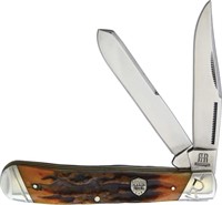 Rough Ryder RR1789 Brown Stag Trapper Knife