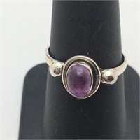 Sterling Silver Purple Stone Ring