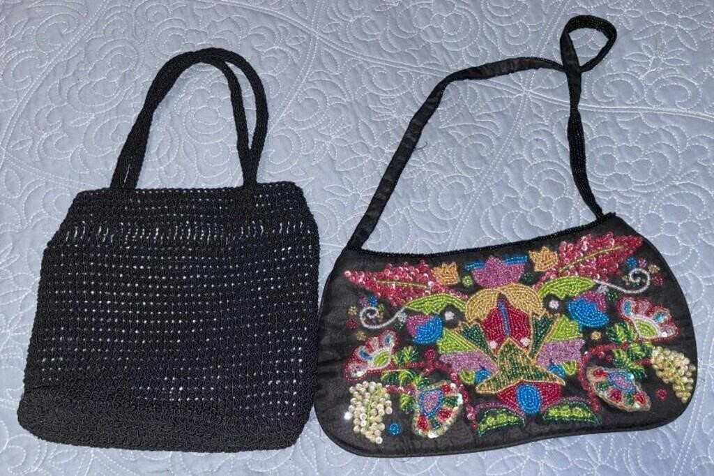 Vtg Frankie & Johnnie Black Crochet Handbag &