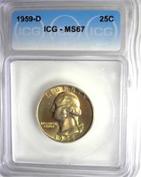 1959-D Quarter ICG MS67 LISTS $1000