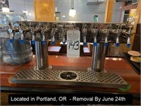 12-TAP BEER TOWER MOUNTED ON BAR W/DRAIN PLATE