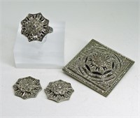Sterling Marcasite Matching Set