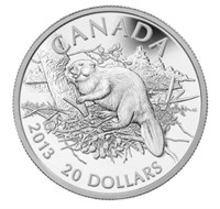 2013 $20 The Beaver - Pure Silver Coin