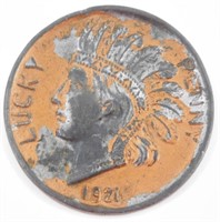 Vintage 1921 Lucky Penny Souvenir Penny of La