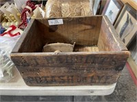 Antique Advertising Box and Wood Scoop