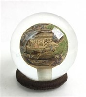Vintage Chinese Reverse Painted Crystal Ball