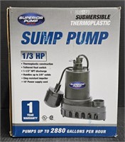 (R) Sump Pump, Superior Pump, 1/3 HP