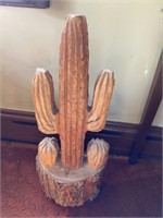 Carved Wood Cactus