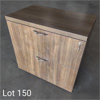 Wooden File Cabinet w/ Lock & Key by Steelcase