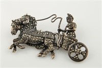 Sterling & Marcasite Charioteer Pin