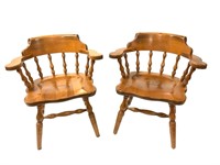 Bent & Bros. Mass. Pair of Dining Arm Chairs