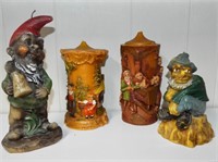 Lot of vintage German gnome and souvenir carved