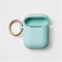 Apple AirPods Gen 1/2 Silicone Case w Clip -Teal