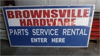 "Brownsville Hardware" Sign 74x38x1"
