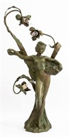 Francesco Flora Patinated Metal Figural Lamp