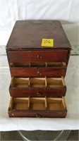 4 DRAWER SMALL WOOD ORGANIZER, 8" X 10" X 8"