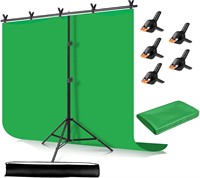 YELANGU 6.5X5ft Green Screen and Stand kit