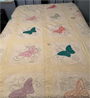 1953 Signed Butterfly Quilt See All Pics