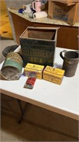 Various vintage Tins and butter boxes