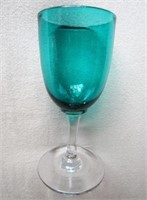 SET OF 8 VICTORIAN BRISTOL GREEN WINE GLASSES
