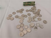 1 Roll - 50 Roosevelt Silver Quarters