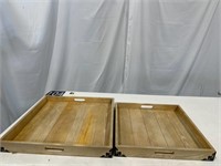 $100  Large wooden trays
