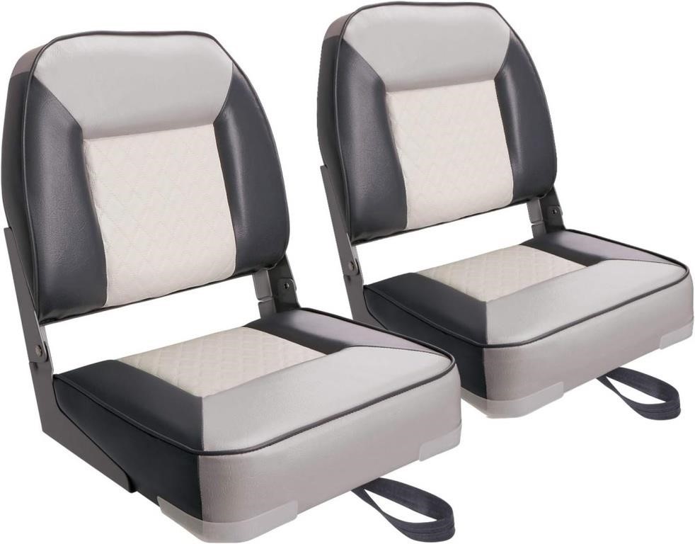 $244  Deluxe Low Back Boat Seat, White/Charcoal