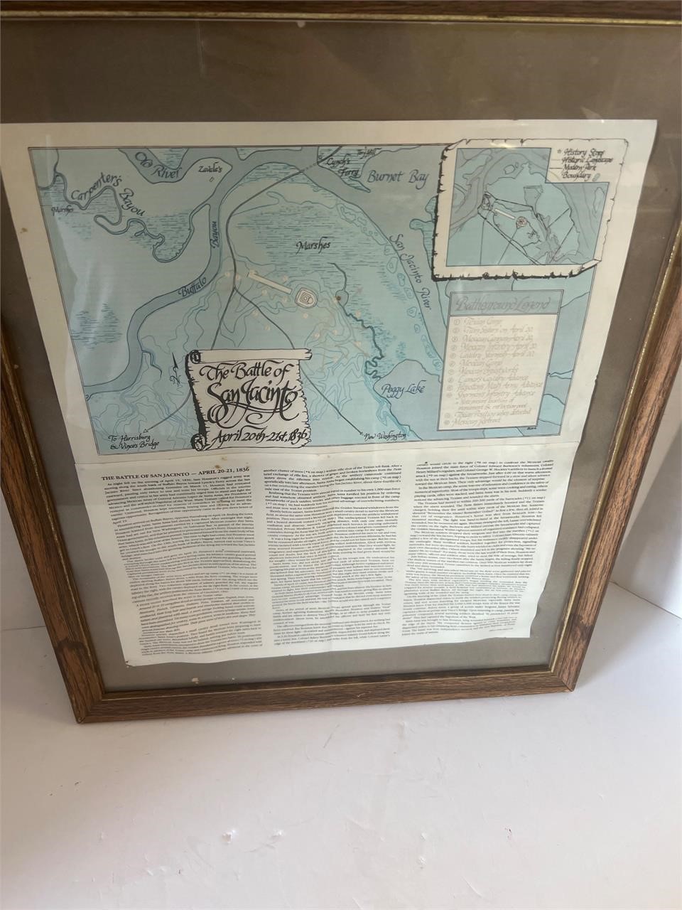 Battle of San Jacinto Map Framed