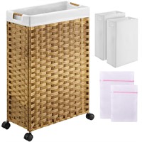 Greenstell Laundry Hamper with Wheels, 30L Slim La