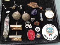 Pins, Cuff Links, Masonic Tie Tacks, Etc