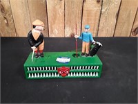 Cast Iron Golf Birdie Putt Mechanical Coin Bank