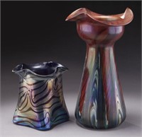 (2) Art glass vases