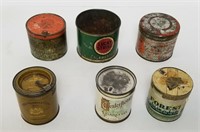 Lot Of 6 Vintage Round Small Tobacco Tins