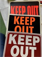 3 keep out signs