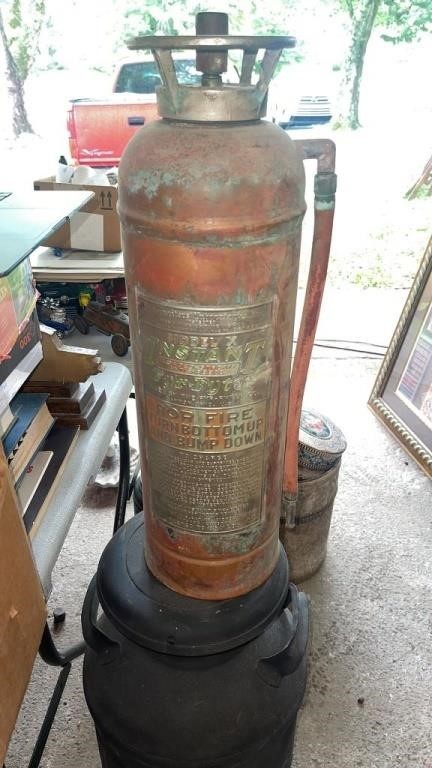 Antique fire extinguisher copper or brass