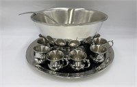 Kirk Pewter Cups & Punch Bowl