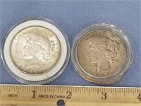Lot of 2 Peace silver dollars 1922, 1923S       (k