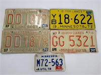 (4) 1970's License Plates & Vintage Trailer Plate