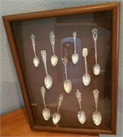 819 - SPOON COLLECTION IN SHADOWBOX FRAME