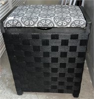 Fabric Lined  Black Hamper 18” x 12” x 22” h