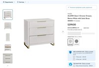 E4605  MoDRN Glam 3 Drawer Dresser Bianca White -