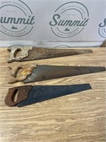 3 Vintage hand saws