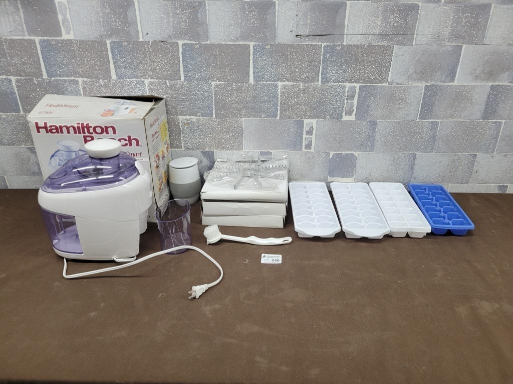 Hamilton Beach juicer, ice trays, etc