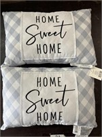 (2) Decorative Pillows 12"x18” NEW Home Sweet Home
