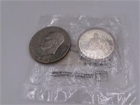 (2) Silver Proof Coins Eisenhower & Quarter