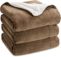 Bedsure Camel Sherpa Blanket Full/Queen Size for d
